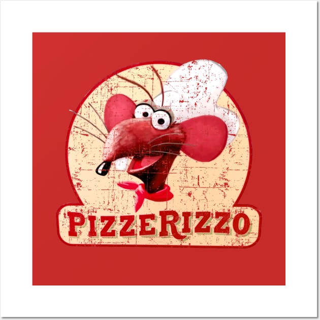 PizzeRizzo - Rizzo the Rat, distressed Wall Art by hauntedjack